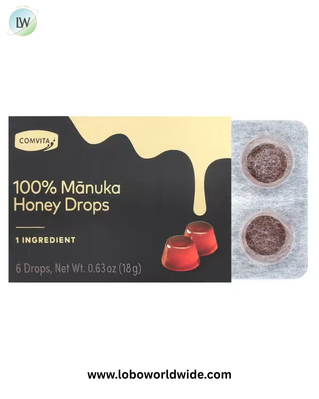 Comvita, 100% Manuka Honey Drops, 6 Drops, 0.63 oz (18 g)