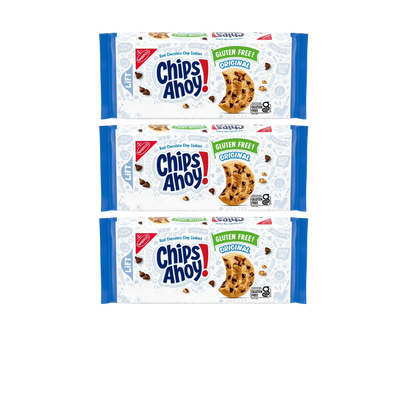 (3 pack) CHIPS AHOY! Original Crunchy Gluten Free Chocolate Chip Cookies, 9.31 oz