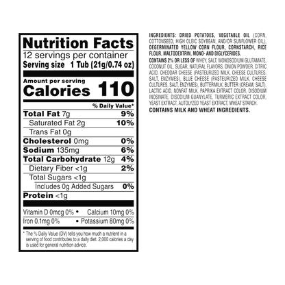 Pringles Cheddar Cheese Potato Crisps Chips, Lunch Snacks, 12 Count