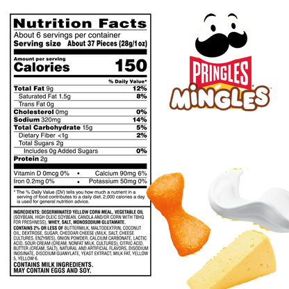 Pringles Mingles BBQ and Pizza Puffed Snacks, Salty Snacks, 5.5 oz