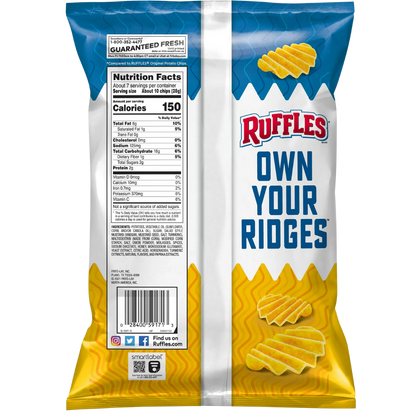 Ruffles Double Crunch, Honey Mustard Flavored Potato Chips, 7.25 oz Bag