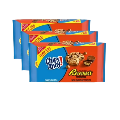 (3 pack) CHIPS AHOY! Cookies with ReeseÕs Peanut Butter Cups, Family Size, 14.25 oz