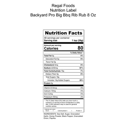 Backyard Pro Big BBQ Rib Rub - 8 oz.
