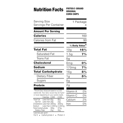 Fritos Original Corn Chips, 1 oz, 40 Count