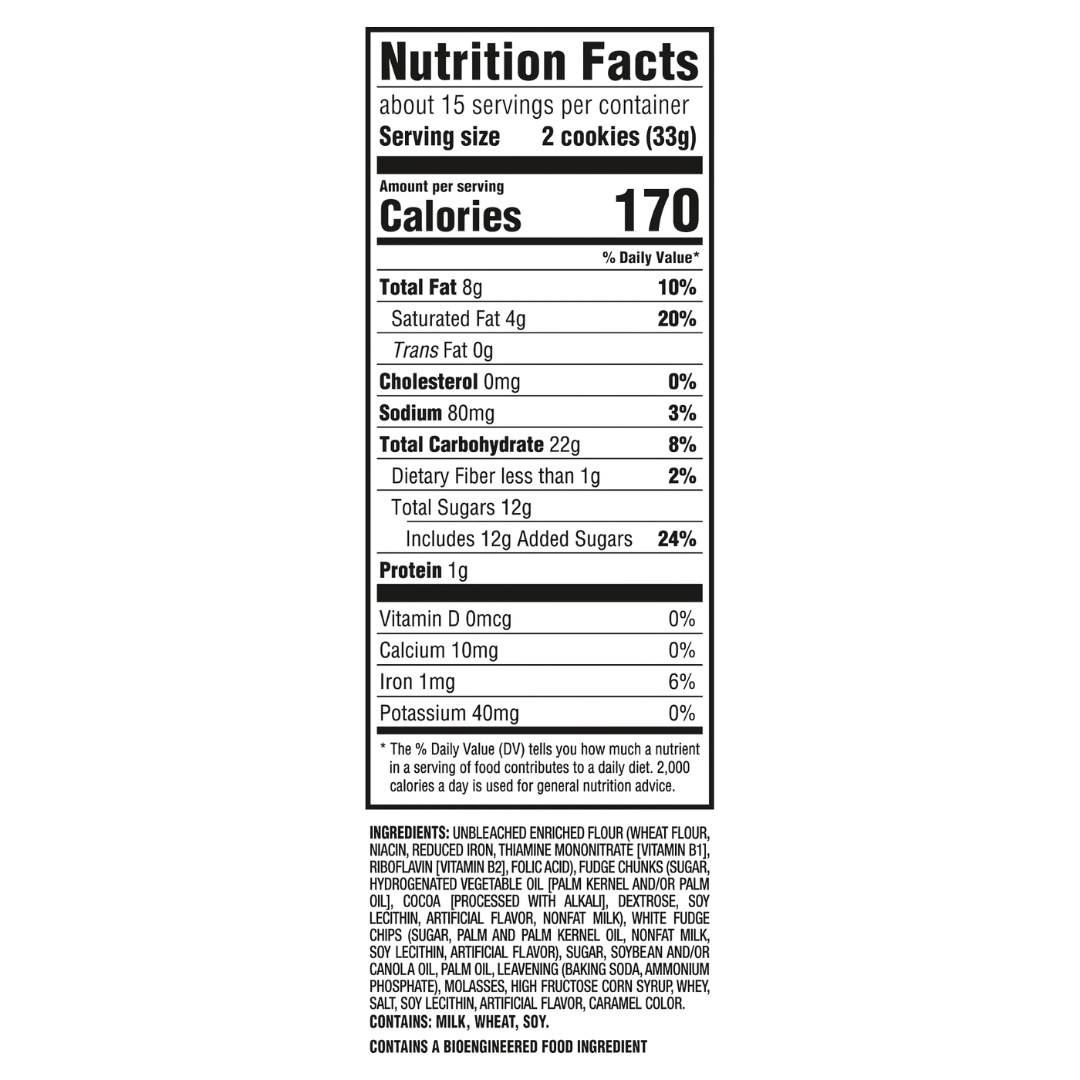 CHIPS AHOY! Chunky White Fudge Chocolate Chunk Cookies, Family Size, 18 oz