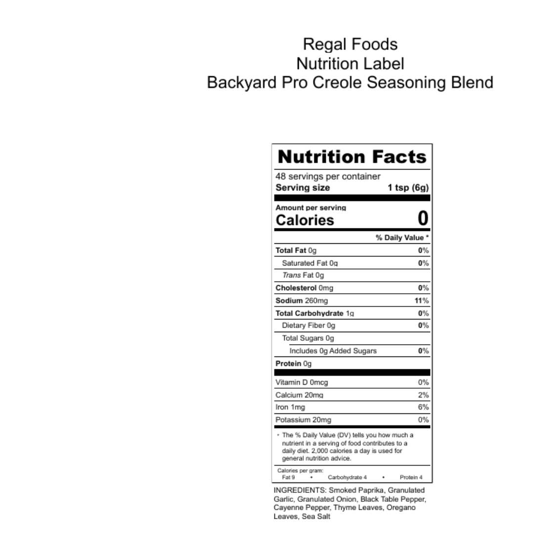 Backyard Pro Creole Seasoning Blend - 8 oz.