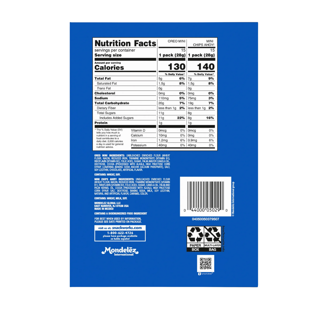 Nabisco Crowd Favorites Cookie Variety Pack, CHIPS AHOY! Mini & OREO Mini, 30 Snack Packs