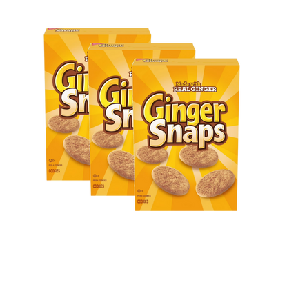 (3 pack) Ginger Snaps Cookies, Ginger Cookies, 16 oz