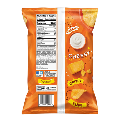 Lay's Potato Chips, Cheddar & Sour Cream, 7.75 oz Bag