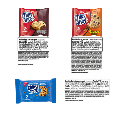 CHIPS AHOY! Cookie Variety Pack, 3 Flavors, 50 Snack Packs (2 Cookies Per Pack)
