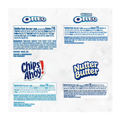 OREO Original, OREO Golden, CHIPS AHOY! & Nutter Butter Cookie Variety Pack, 56 ct Snack Packs