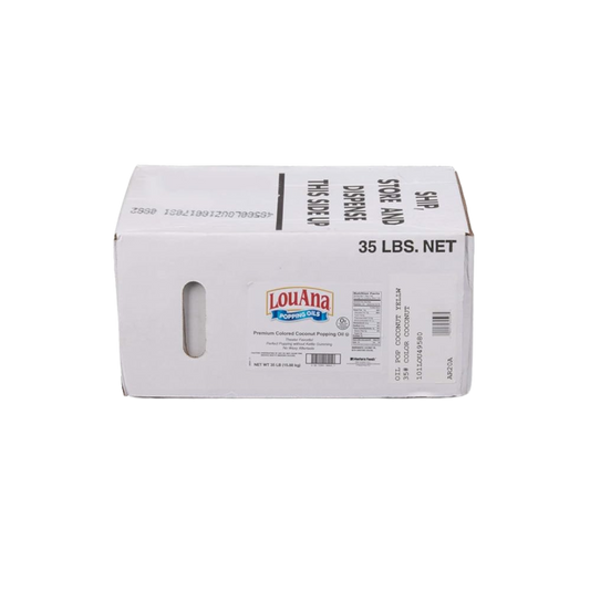 LouAna Bag-in-Box Premium Yellow Colored Coconut Popping Oil | 35 Pound Food Service Pack