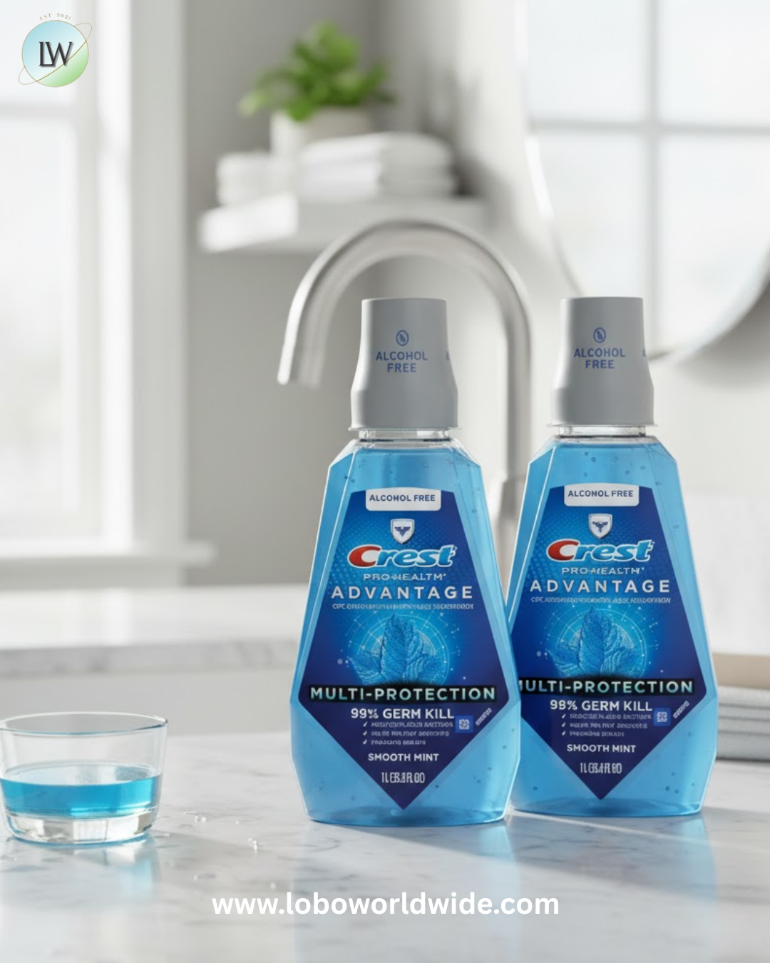 Crest Pro-Health Advantage Multi-Protection Mouthwash, Smooth Mint, 33.8 fl. oz., 3 pk.
