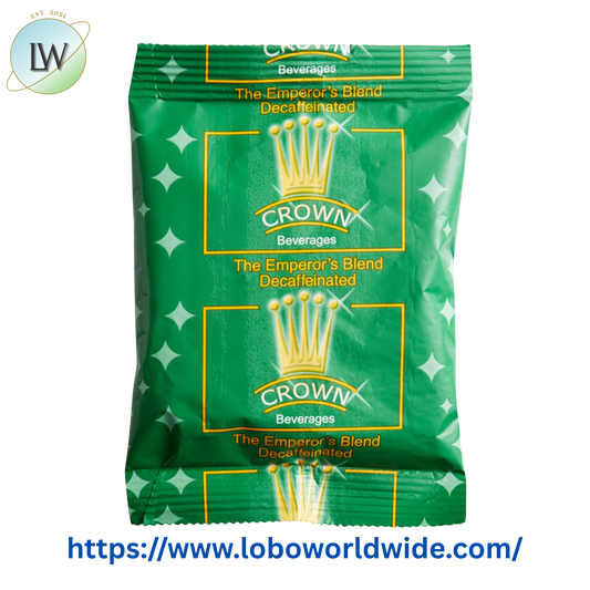 Crown Beverages Emperor's Blend Decaf Coffee Packet 2 oz. - 80/Case