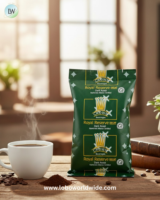 Crown Beverages Royal Reserve Sumatra Decaf Coffee Packet 2.75 oz. - 24/Case