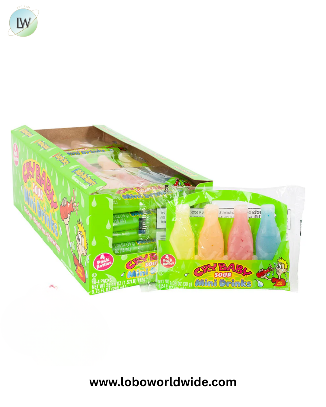 Cry Baby Sour Mini Drinks 4 Pack - 18ct