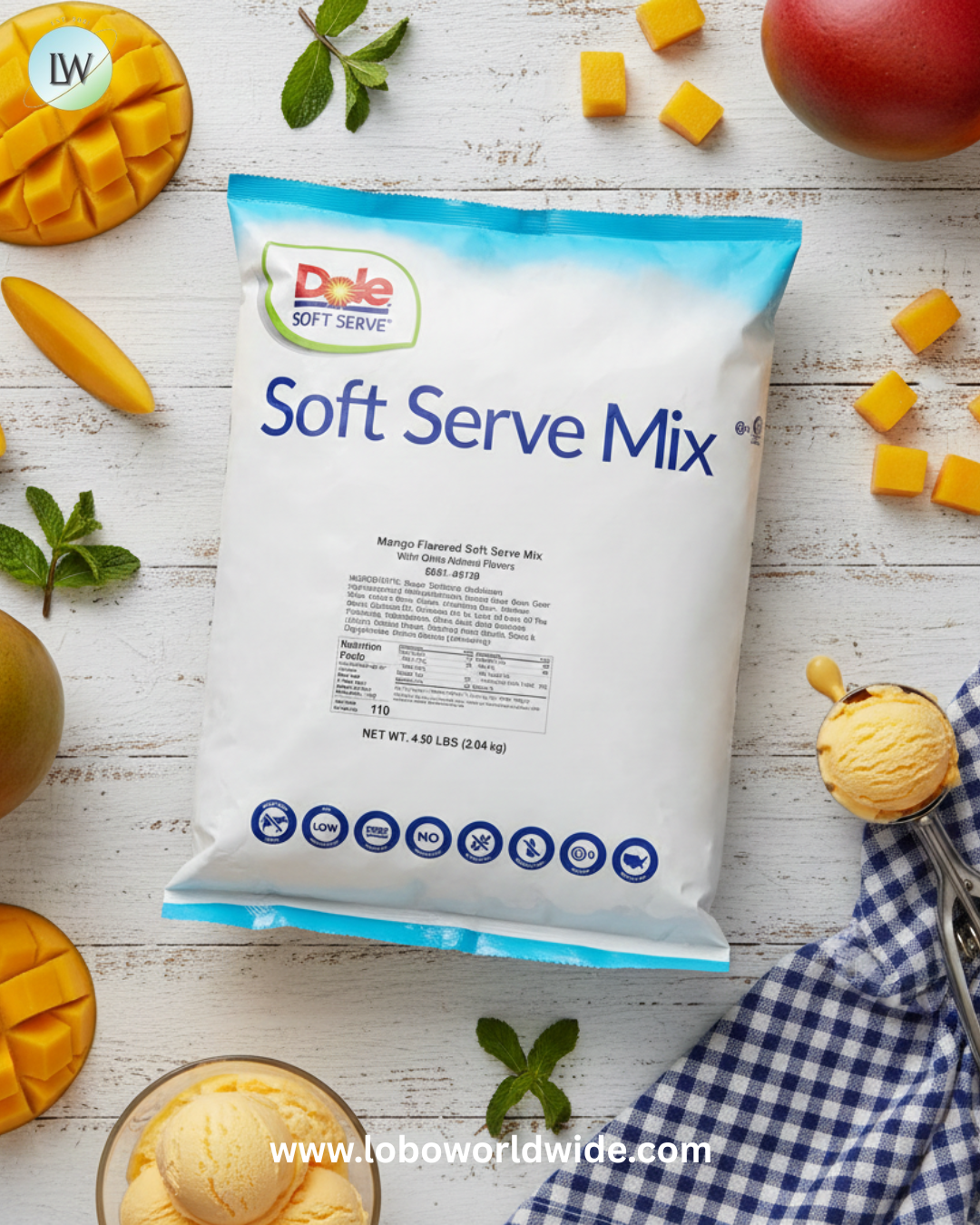 Dole Mango Soft Serve Mix 4.5 lbs - 4 pack