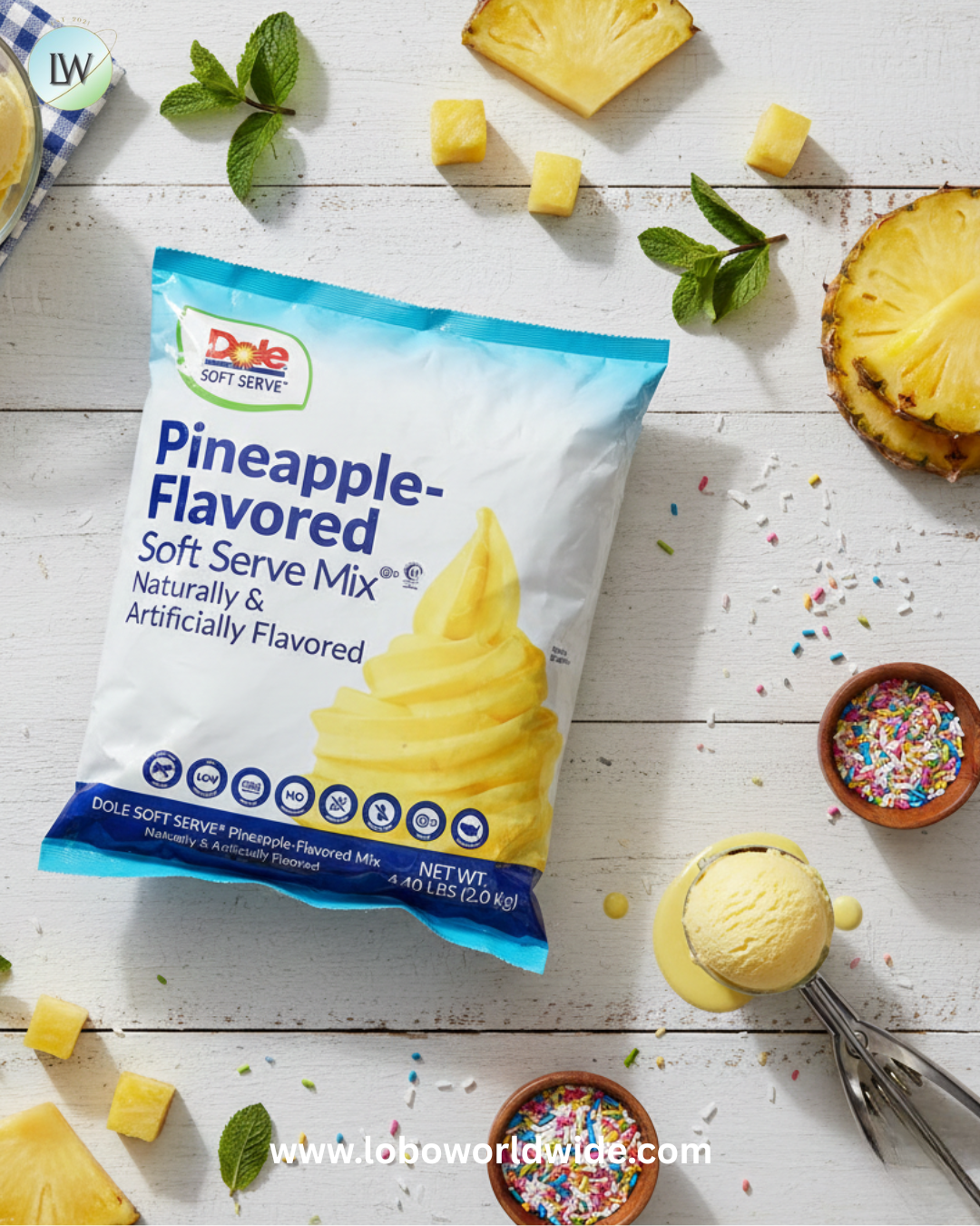 Dole Pineapple Soft Serve Mix 4.4 lbs - 4 pack