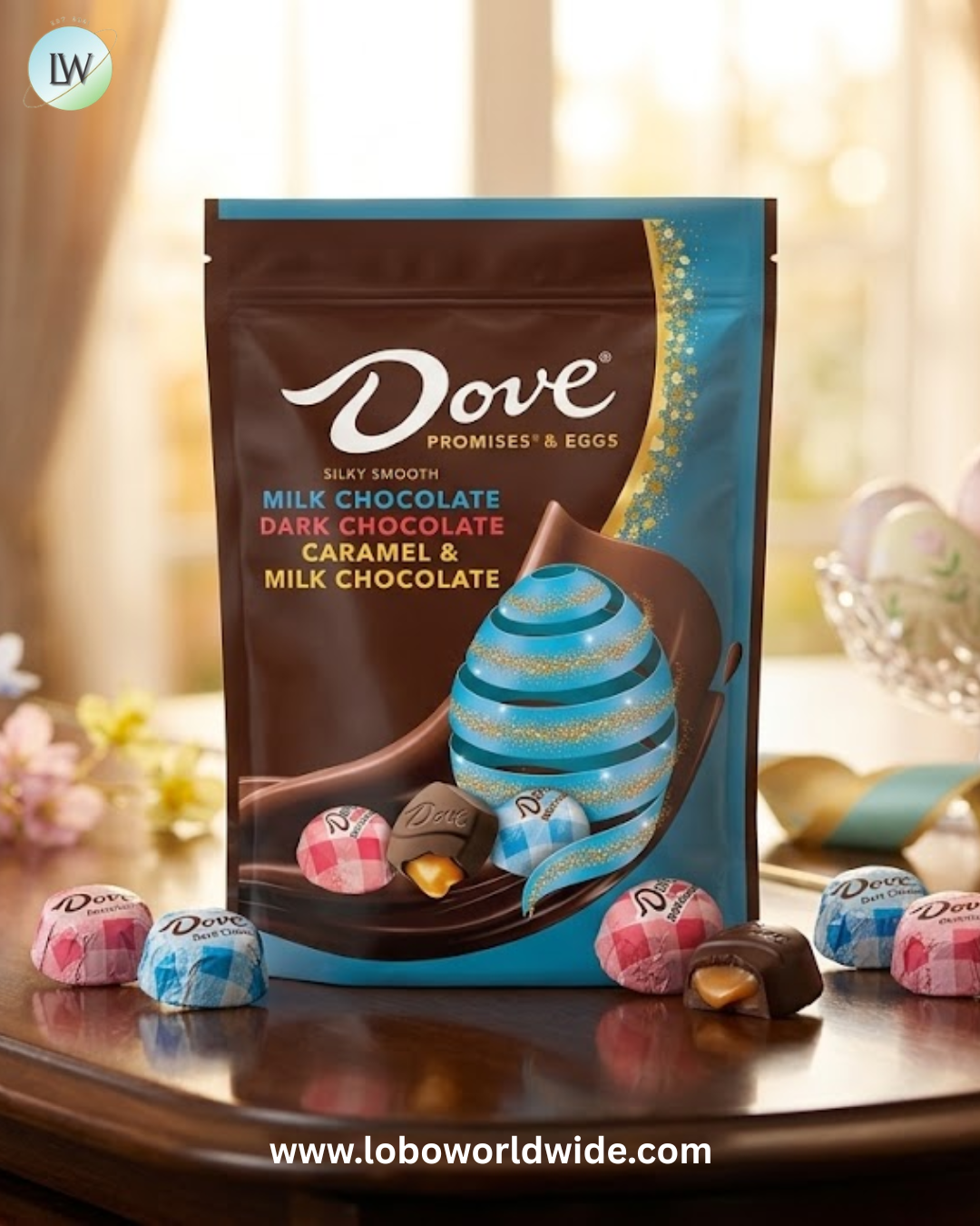 DOVE PROMISES Mixed Stand-up Pouch, Easter Candy Individually Wrapped, Chocolate Easter Basket Stuffers, Milk, Dark, and Caramel & Milk Chocolate Pack, 22.6-ounce bag