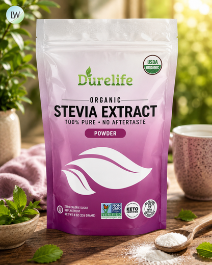 DURELIFE, Organic Stevia Extract Powder, 8 oz (226 g)