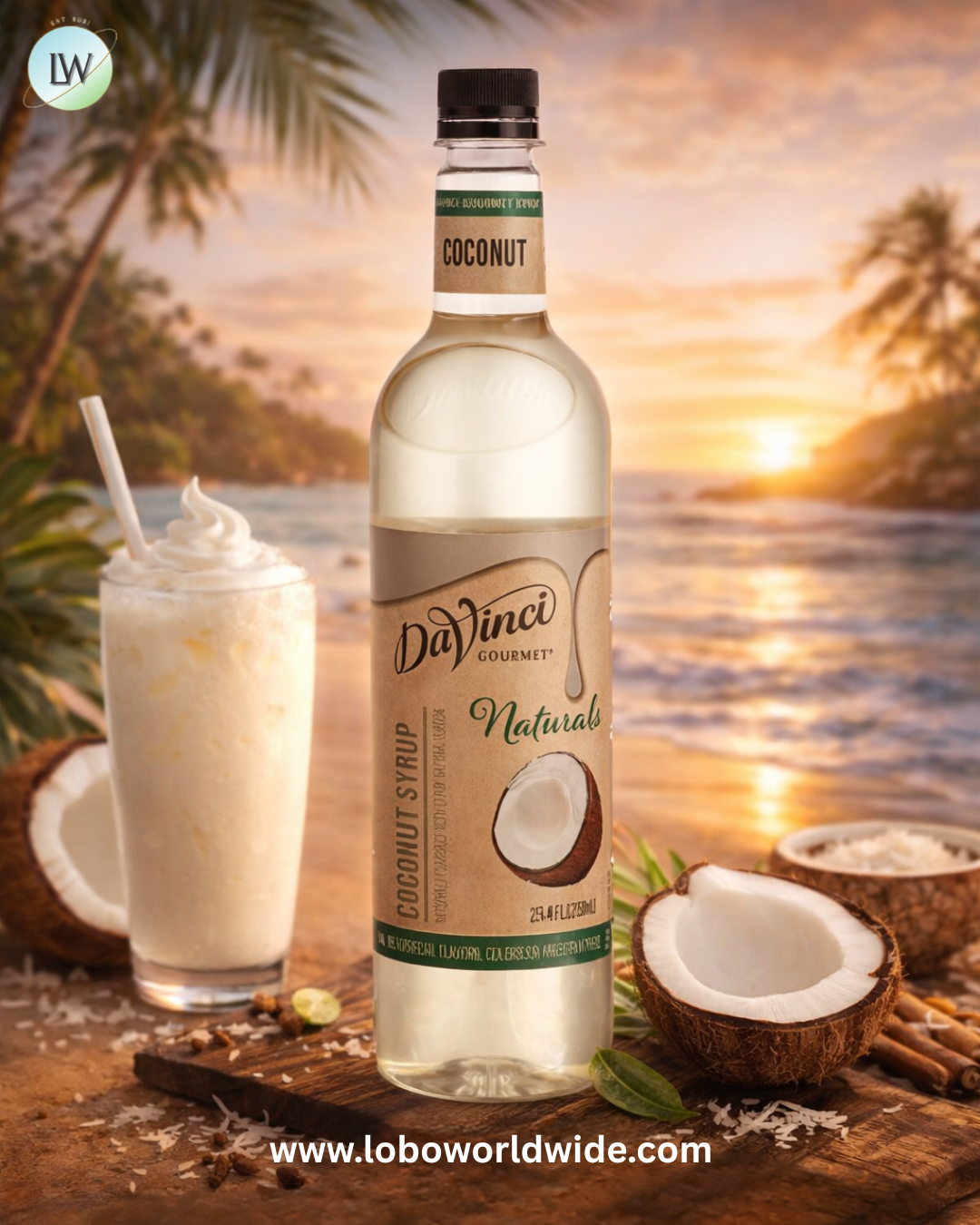 DaVinci Gourmet All-Natural Coconut Flavoring Syrup 750 mL