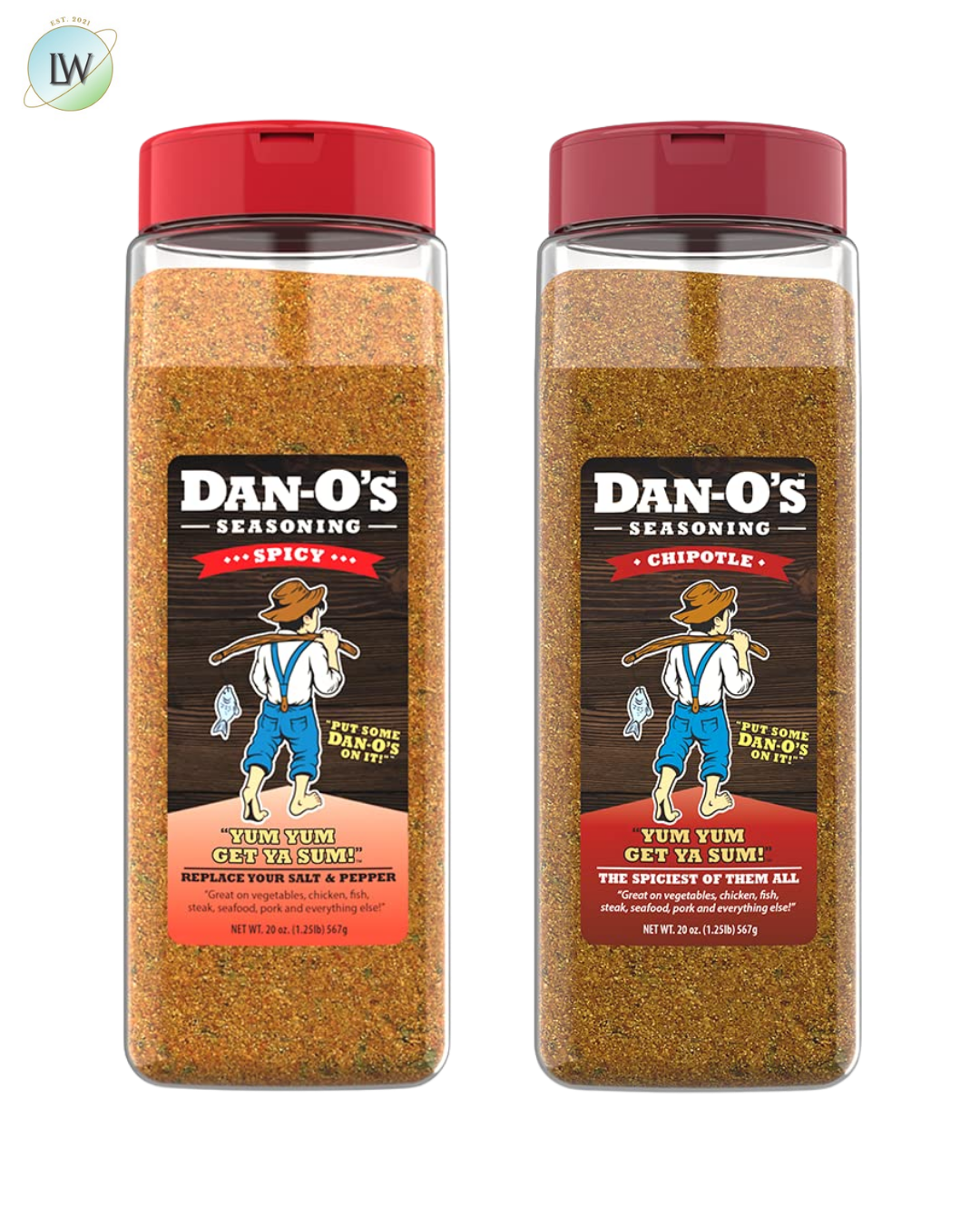 Dan-O's Seasoning Large 2 Bottle Combo | Spicy & Chipotle | 2 Pack (20 oz)