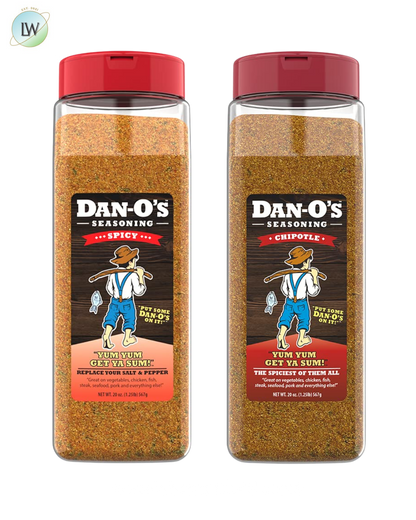 Dan-O's Seasoning Large 2 Bottle Combo | Spicy & Chipotle | 2 Pack (20 oz)