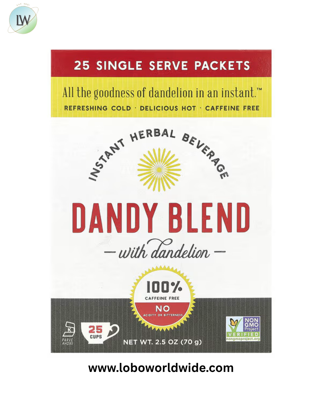 Dandy Blend, Instant Herbal Beverage with Dandelion, Caffeine Free