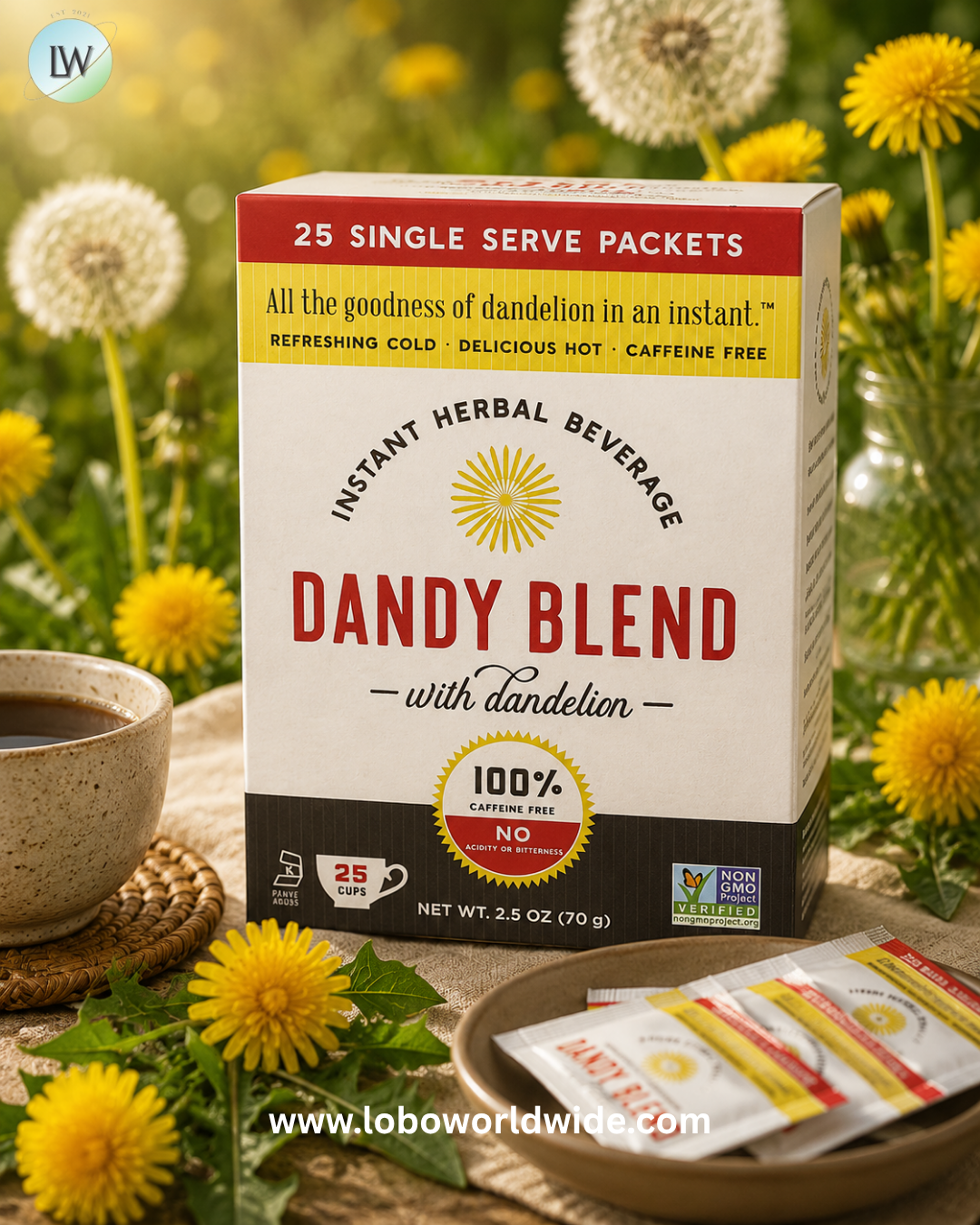 Dandy Blend, Instant Herbal Beverage with Dandelion, Caffeine Free