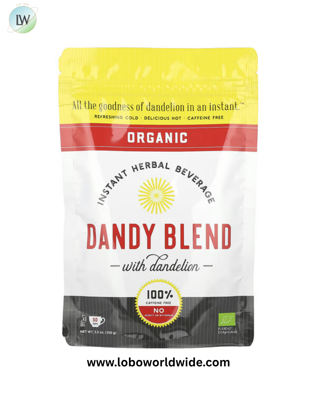 Dandy Blend, Organic Instant Herbal Beverage with Dandelion, Caffeine Free, 3.53 oz (100 g)