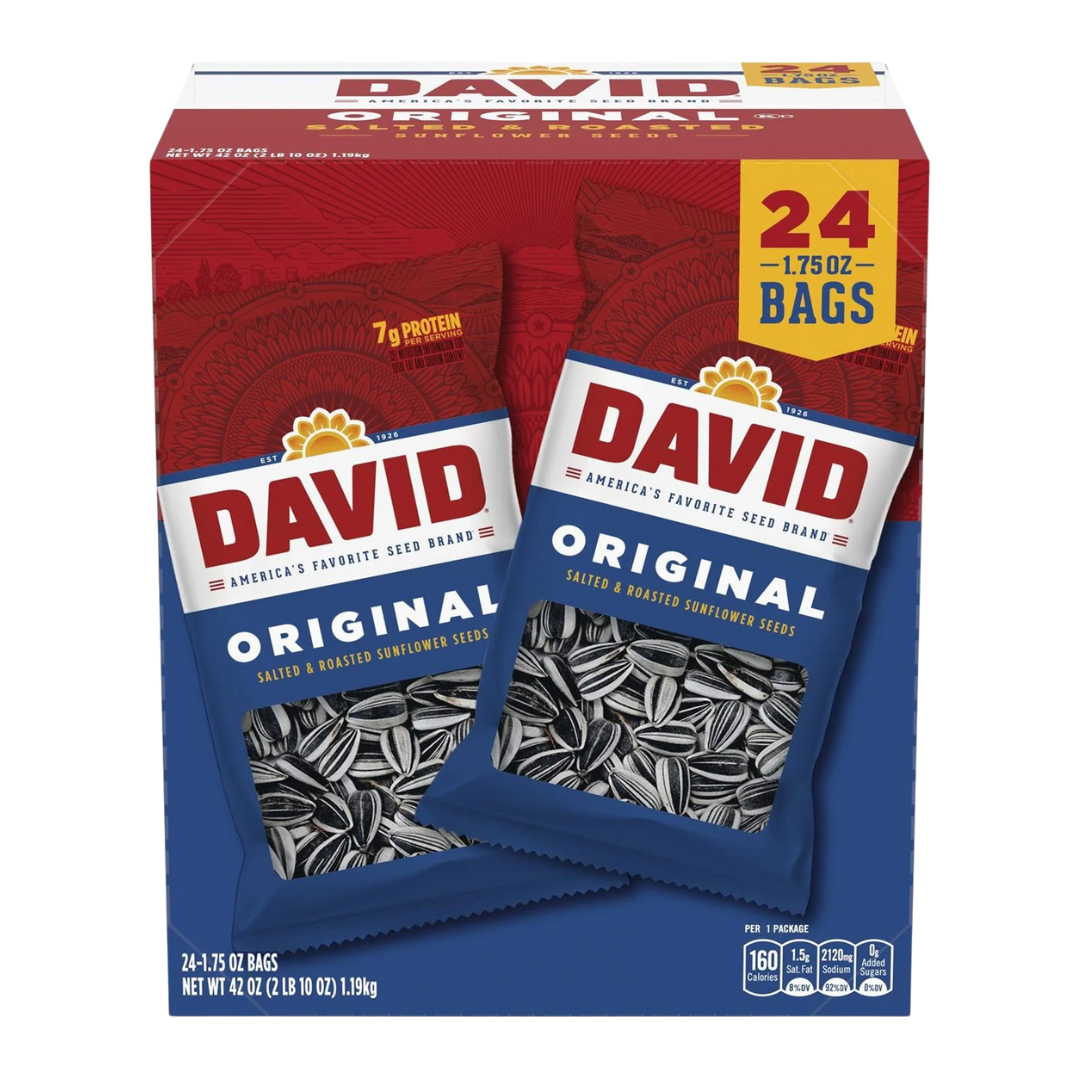 David Original Sunflower Seeds, 1.75 oz., 24 pk.