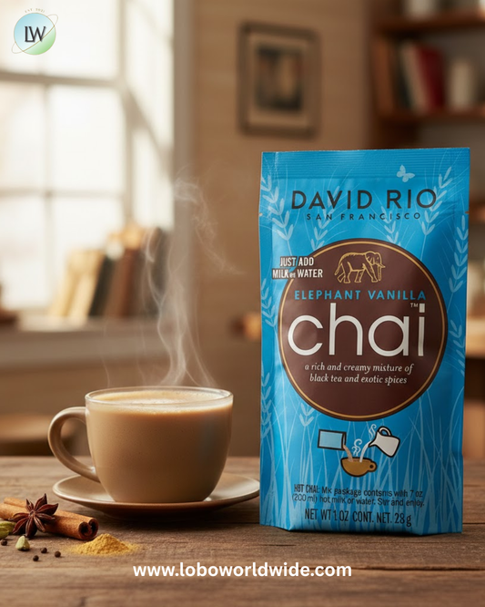David Rio Elephant Vanilla Chai Tea Latte Single Serve Packets - 12/Box