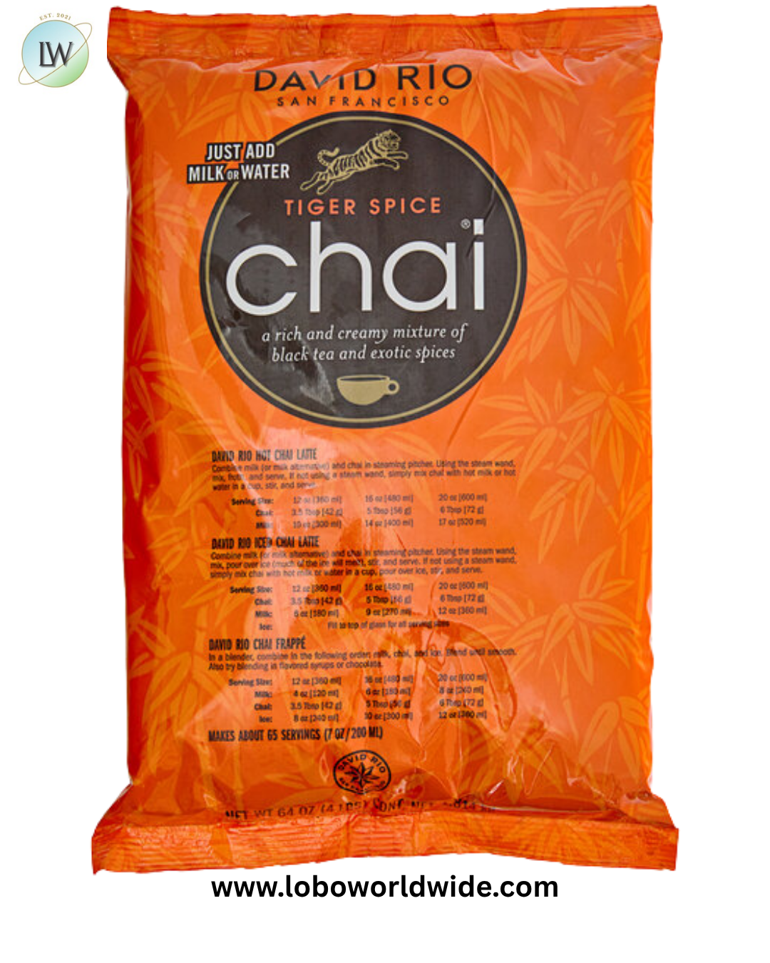 David Rio Tiger Spice Chai™ Tea Latte Mix 4 lb.