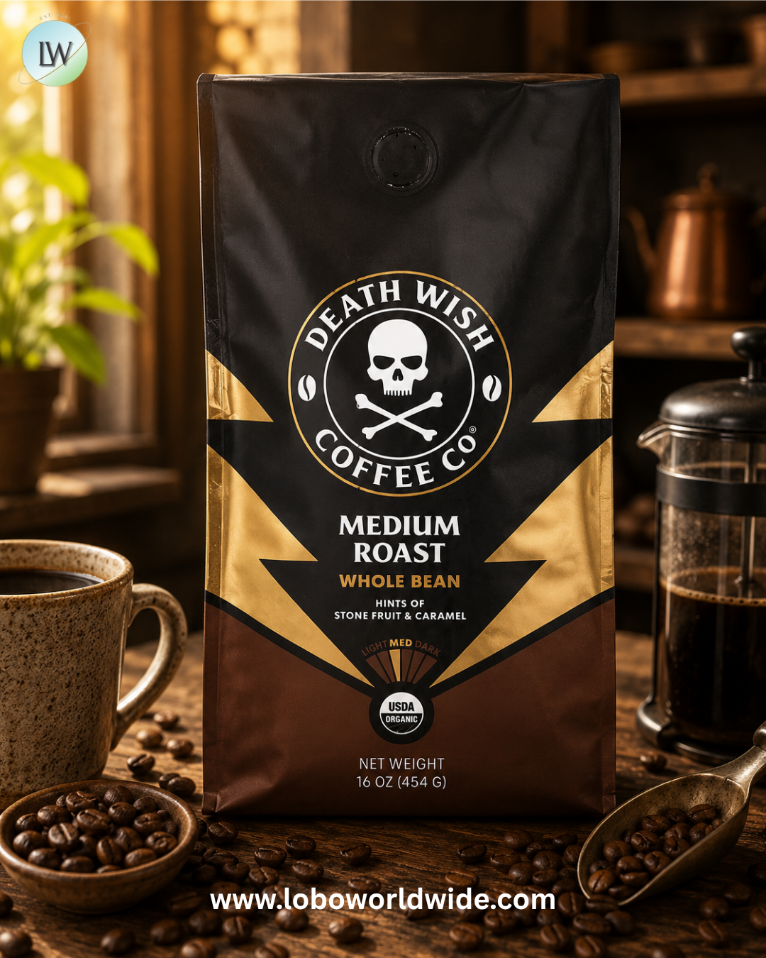 Death Wish Coffee, Whole Bean, 16 oz (454 g)