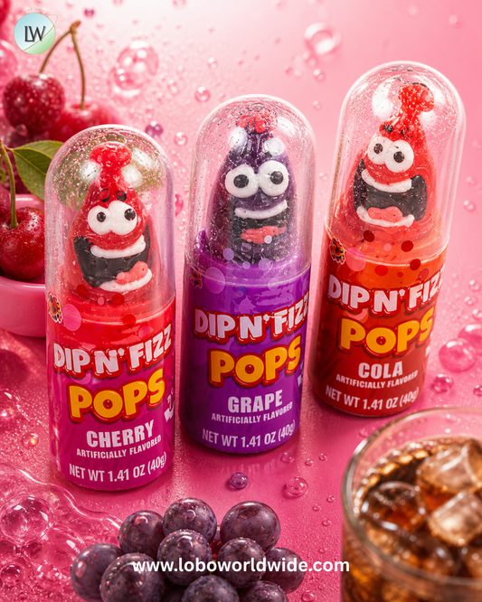 Dip n’ Fizz Pops Lollipops Tubes - 12ct