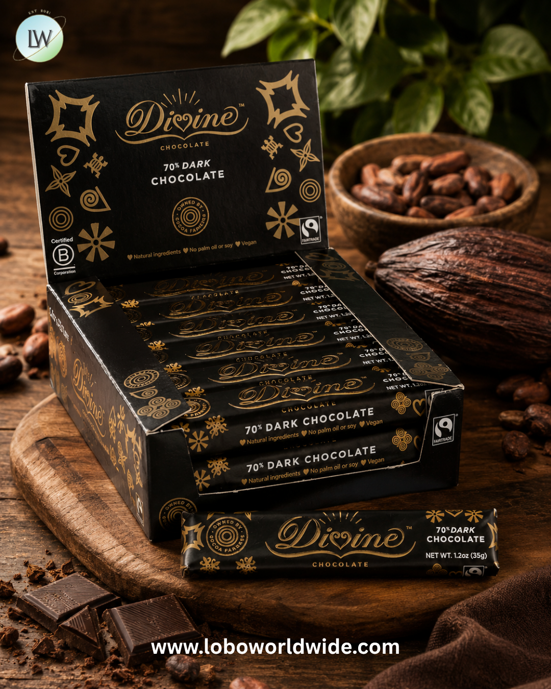 Divine Chocolate Snack Bar - 18ct