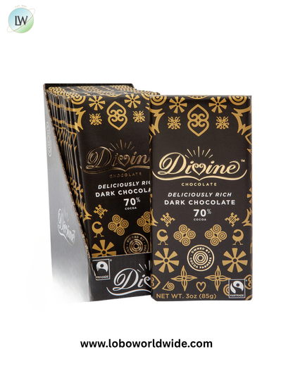 Divine 70% Dark Chocolate Bar - 12ct