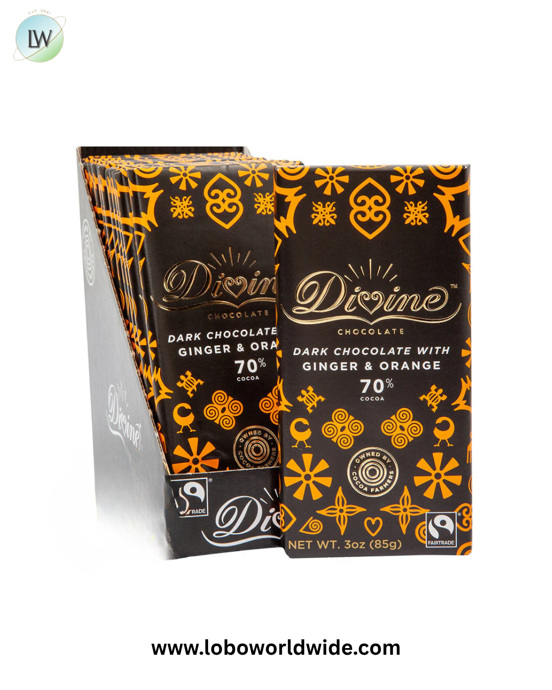 Divine 70% Dark Chocolate Bar - 12ct