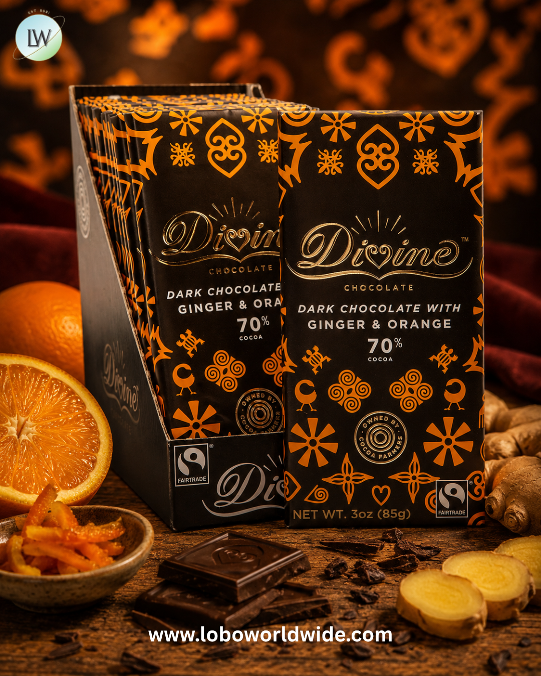 Divine 70% Dark Chocolate Bar - 12ct
