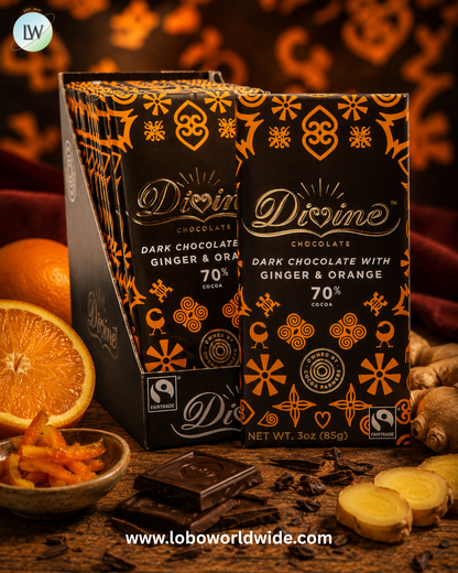 Divine 70% Dark Chocolate Bar - 12ct