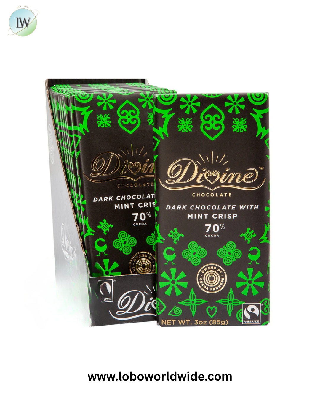 Divine 70% Dark Chocolate Bar - 12ct