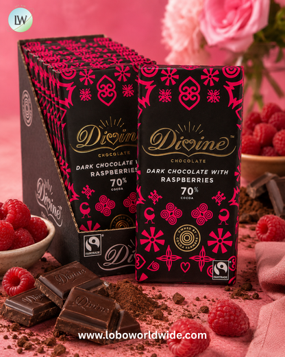 Divine 70% Dark Chocolate Bar - 12ct