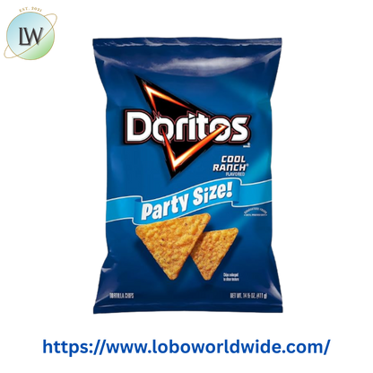 Doritos Cool Ranch Flavored Tortilla Chips, Party Size, 14.05 oz Bag