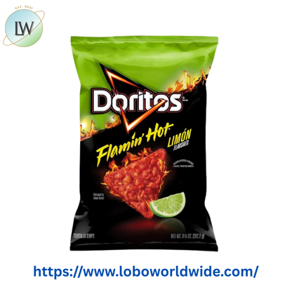 Doritos Flamin' Hot Limon Flavored Tortilla Chips, 9.25 oz Bag
