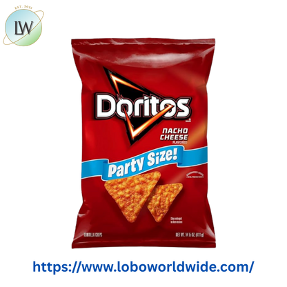 Doritos Nacho Cheese Tortilla Snack Chips,Party Size, 14.5 Ounce Bag