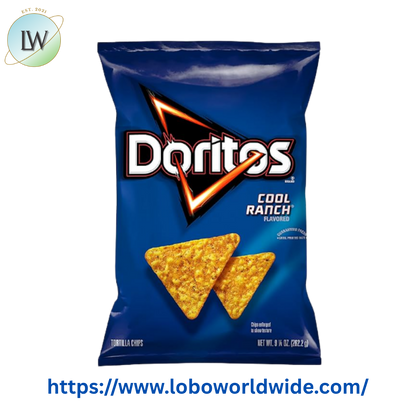 Doritos Tortilla Chips Cool Ranch Flavor Snack Chips, 9.25 oz Bag