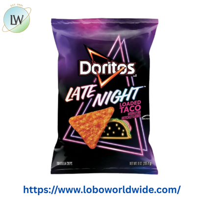 Doritos Tortilla Chips Late Night Loaded Taco, 9 oz Bag