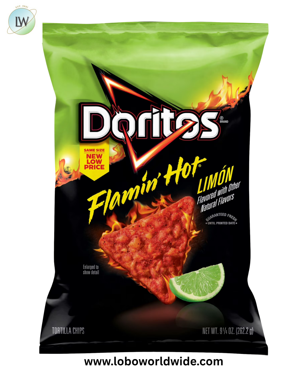 Doritos Flamin' Hot Limon Flavored Tortilla Chips, 9.25 oz Bag