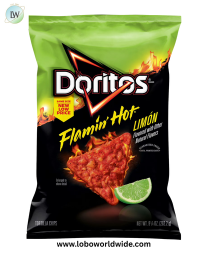 Doritos Flamin' Hot Limon Flavored Tortilla Chips, 9.25 oz Bag