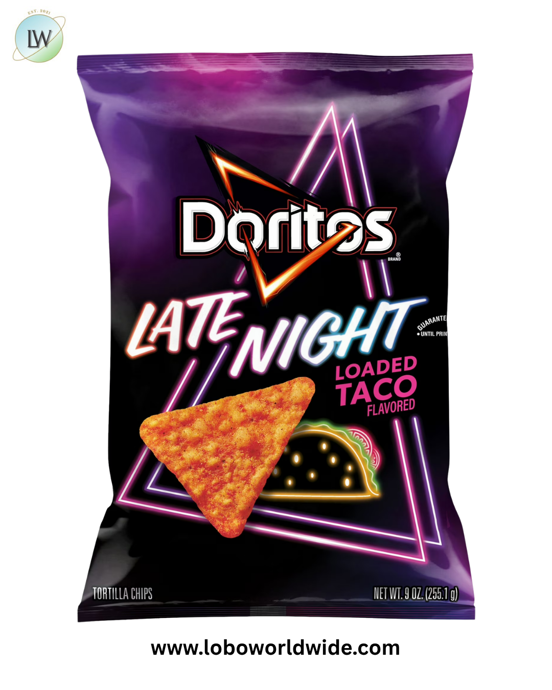 Doritos Tortilla Chips Late Night Loaded Taco, 9 oz Bag